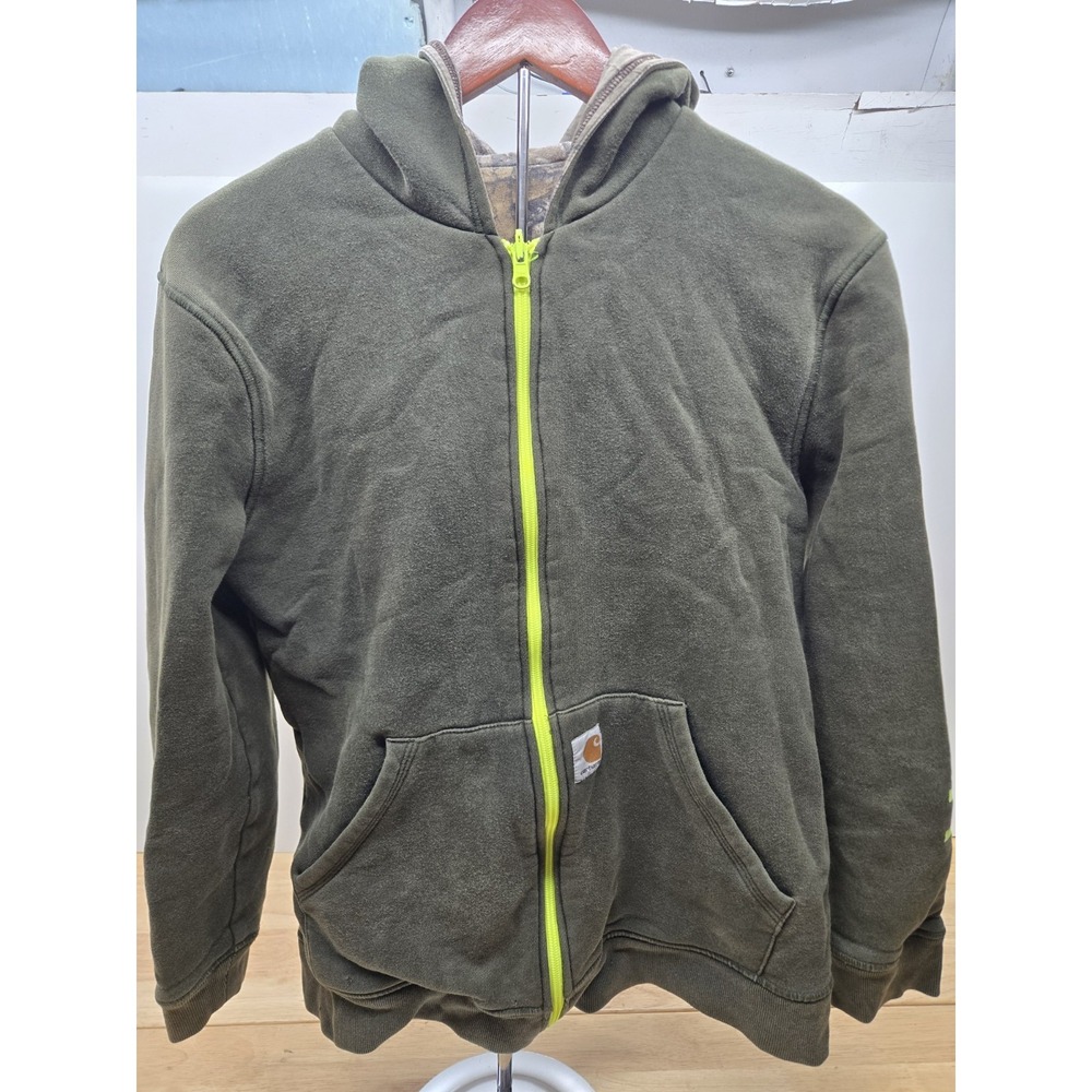 Carhartt Kids Hooded Reversible Jacket XL(18/20) Olive Green/Camo Realtree